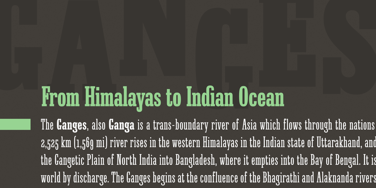 Ganges Slab Book Oblique Font preview